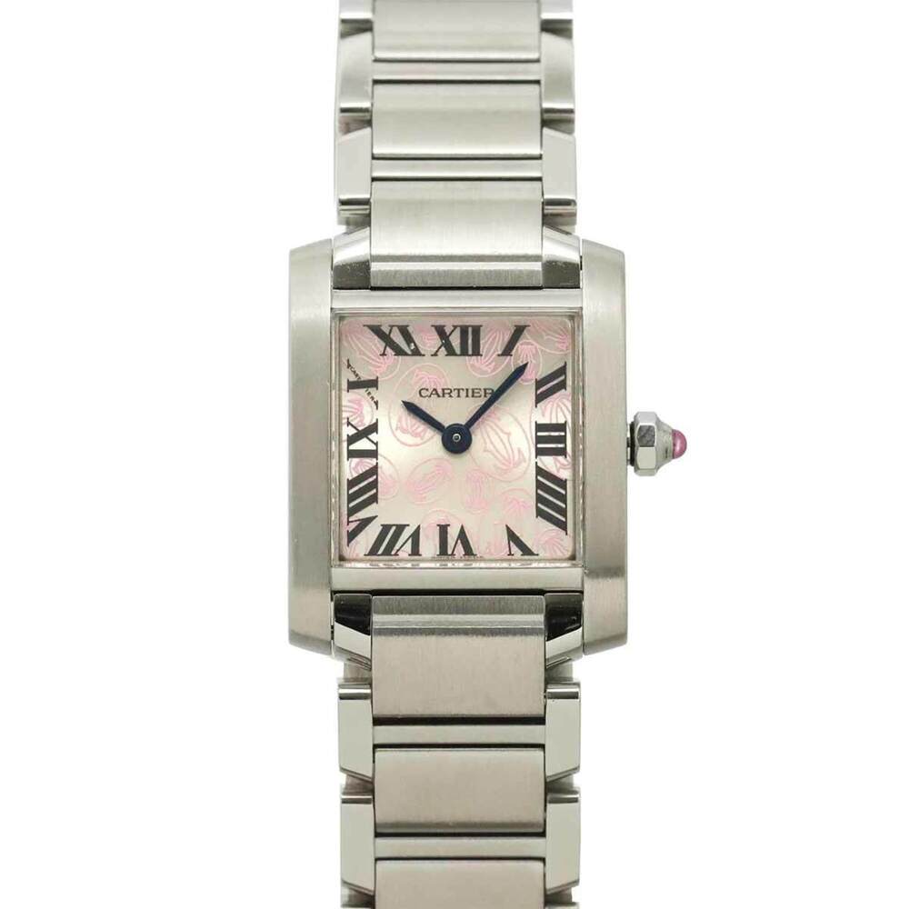 Cartier Tank Francaise SM Limited Edition W51031Q3 Women's Watch Silver Pink ...